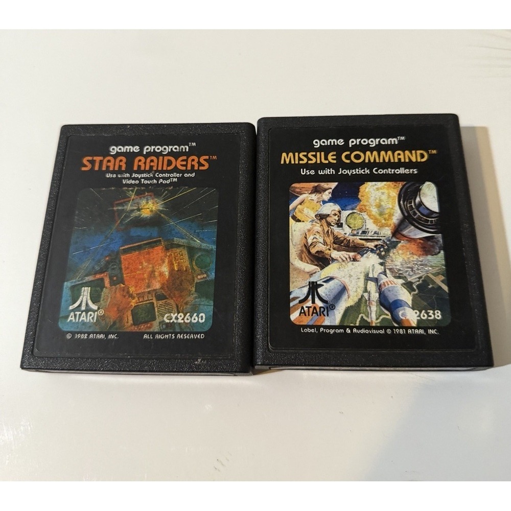 Star Raiders (Atari 2600, 1982)‎ + Missile Command CX2638 2x Game Cartridge Only